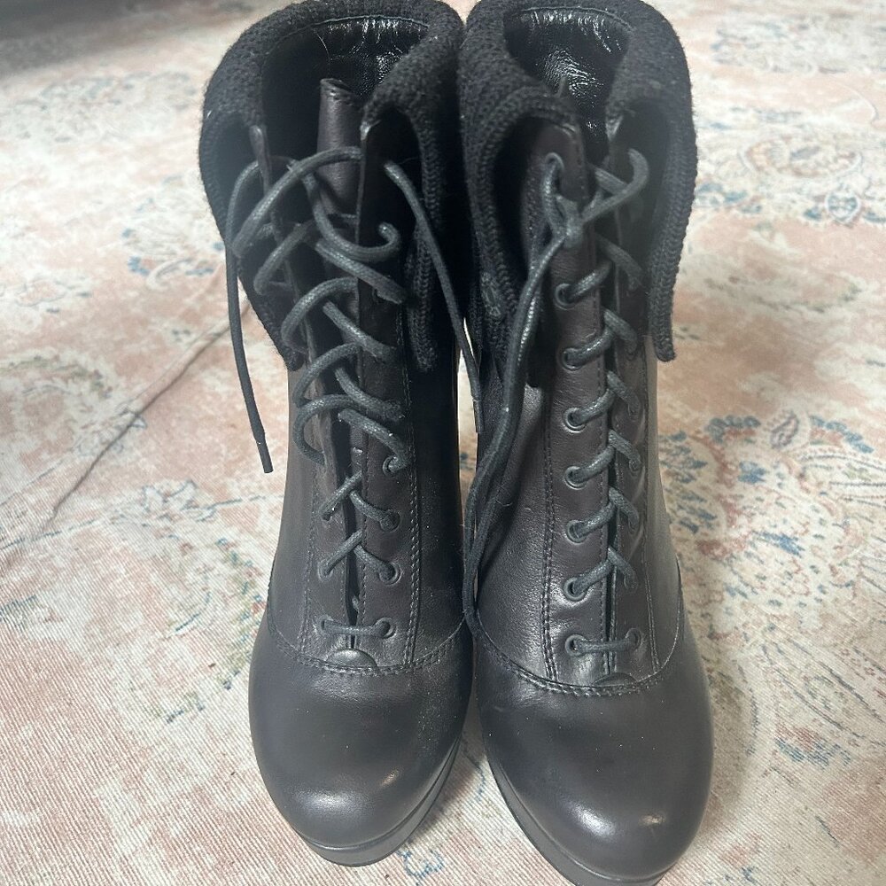 Gucci black boots with 5'' heels, size 39